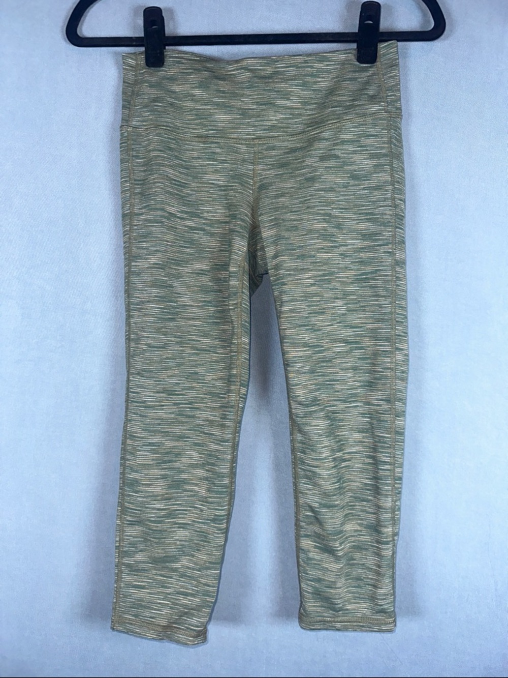 Athleta Cropped Leggings Small Green High Rise Athletic Capri